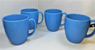Corning Corelle Stoneware Mugs Cups Medium Blue Set Of 4