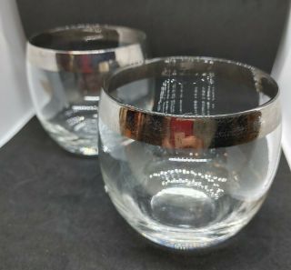 Vintage Mid Century Set Of 2 Dorothy Thorpe Style Roly Poly Glasses