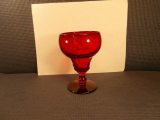 Fenton Art Glass Georgian Ruby Pattern Water Goblet 5 1/2 "