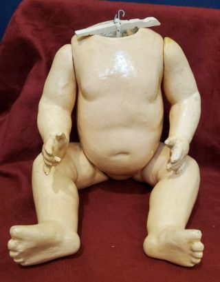 Great Antique German Composition Bent Limb Baby Doll Body For Bisque Head