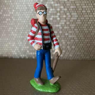 Vtg 90s Where’s Waldo? Outdoors Hiking Camping Pvc 3.  5” Figure Applause Statue