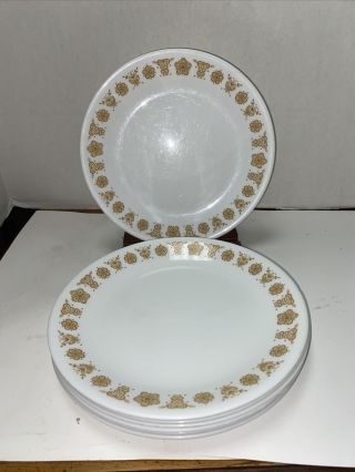 Corelle By Corning Golden Butterfly Salad Lunch Plates 8 1/4 " Set Of 7