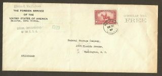 Consular Mail - Registered Cover Sent From Halifax,  N.  S.  - Washington,  D.  C.