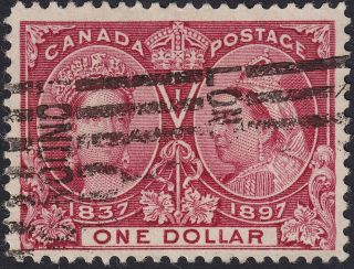 Canada Stamp 61 (vf Centering) $1 Diamond Jubilee Issue 1897 London Cancel
