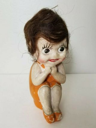 Vintage Chalkware Splash Me Kewpie Carnival Prize Antique Doll Big Eyes Japan?