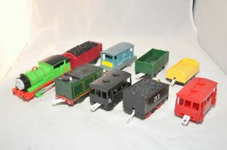 9pc Set Of Trackmaster Trains : Percy (not Running) Emily And Hiro 