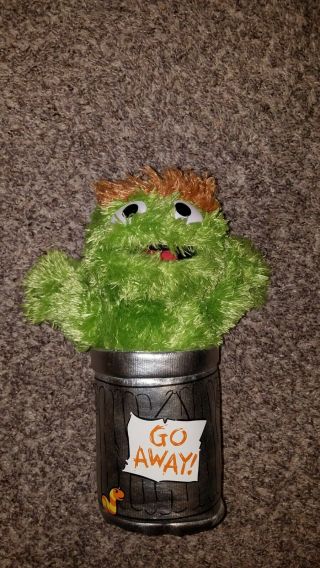 Sesame Street Oscar The Grouch In A Garbage Can Stuffed Animal Plush,  10 Inch