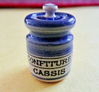 1:12 Dollhouse Vintage Artisan Terry Curran Porcelain Confiture Cassis Canister