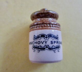1:12 Dollhouse Vintage Artisan Terry Curran Porcelain Anchovy Spread Canister