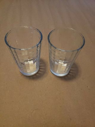 Pasabahce Block Optic Pab1 Glasses Set Of Two 3 7/8 " Tall 6 Oz Juice Tumbler