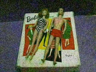 Vintage Mattel Midge,  Ken Dolls Plus Barbie Ponytail Case 1961 Tlc 81g4