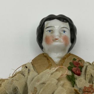 Antique German China Head Early Doll 8” Germany 9 Mark Dollhouse Size