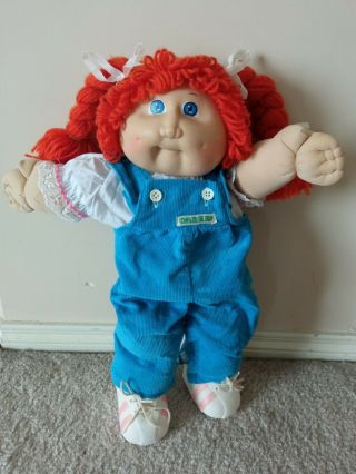 Vintage Cabbage Patch Doll Rare Red Hair Blue Eyes 1980s Ok Factory