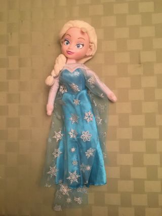 Disney Princess Frozen Elsa 14 - 15 " Medium Plush Doll Stuffed Cloth Queen Elsa