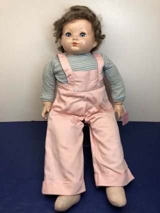 24” Antique Effanbee Doll 1940’s? Big Brother Compo Cloth Body L 2