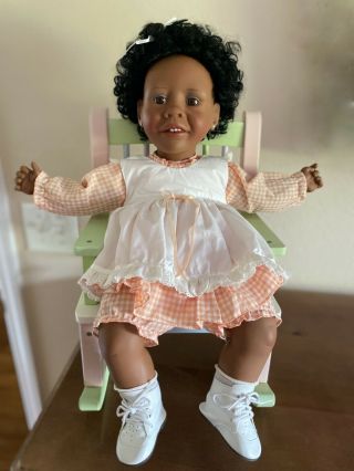 Lee Middleton Doll 22 " Toddler African American Rare " Amanda " 1983