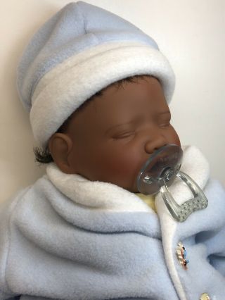 20” Lee Middleton Baby Doll Vinyl & Cloth African American Sleeping Baby Bd