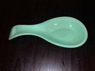 Jadeite Depression Style Glass Spoon Rest 02123