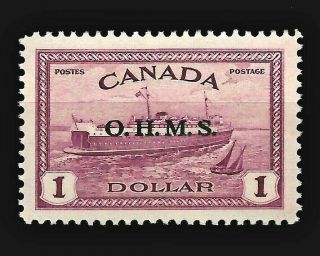Canada 1949 Sc O10 Train Ferry $1 Ovrprt Ohms Mnh