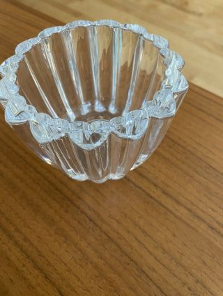 Classic Tiffany & Co Crystal Votive Candle Holder,  Signed,  Hearts