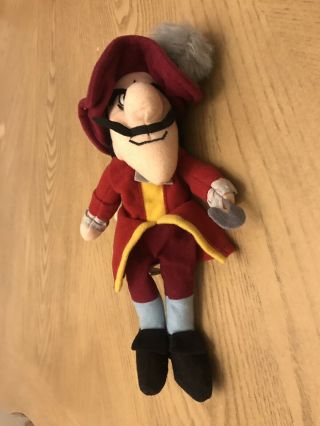Disney Store Peter Pan Captain Hook Pirate Bean Bag Plush Stuffed Toy