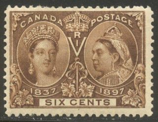 Canada 55 - 1897 6c Yellow Brown,  Jubilee ($230)