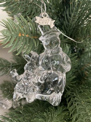 Waterford Crystal 2007 Jolly Snowman Christmas Ornament