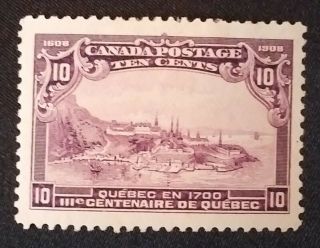 Canada 101 Rare 10c Champlains Headquarters Quebec City Dark Violet 1908 Stamp 3