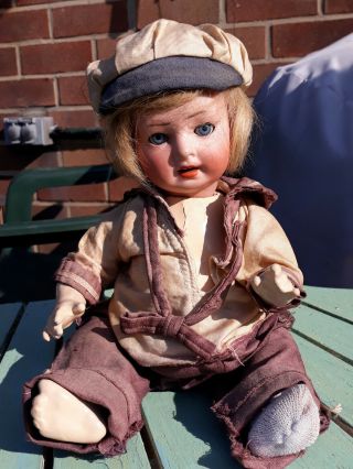 Sailor Boy Doll By Gebruder Ohlhaver,  Antique,  Bisque Head And Composition Body
