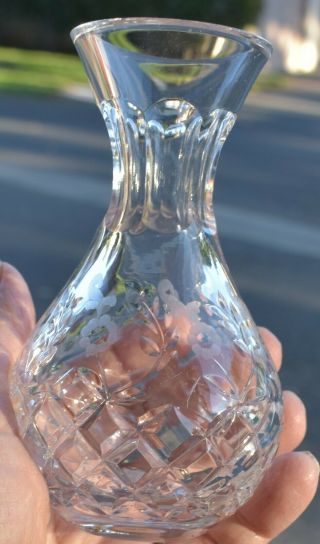 Rogaska Gallia - Crystal Bud Vase - Etched Flowers Signed