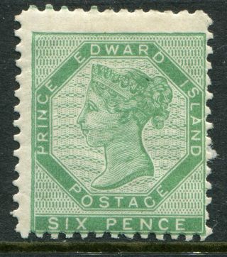 Canada (prince Edward Is) 1862 - 69 6d Yellow - Green Sg 17 Hinged (cat.  £170)