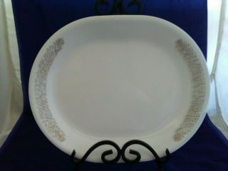 Vintage Corelle Corning Woodland Brown 12 1/4 " Oval Serving Platter Plate