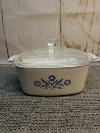 Vintage Corning Ware Blue Cornflower 1.  5 Quart Casserole Dish P - 1 1/2 - B With Lid
