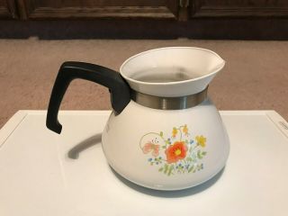 Vintage Corning Ware P - 104 6 Cup Wild Flower Stove Top Tea Pot Usa