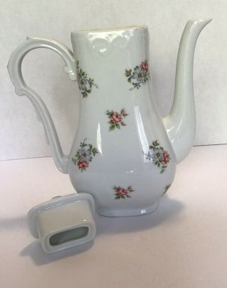 Princess House Rose Garden Coffee Tea Pot Fine Porcelain Floral 2