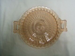 Jeannette Windsor Pink Depression Glass 12 " Sandwich Plate With Handles Vgc