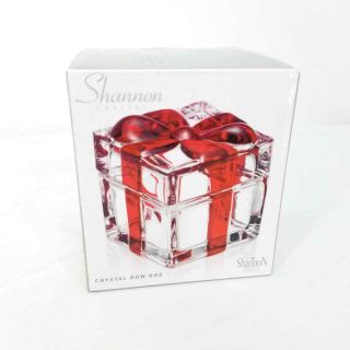 Shannon Crystal Godinger Bow Trinket Box - Clear With Red Ribbon Valentines Day