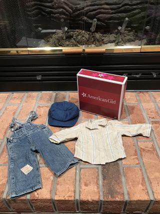 Retired American Girl Kit Hobo Overalls Outfit With Hat Rare And Box