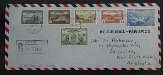 Rare 1946 Canada Registd Pictorial Issue Fdc Ties 6 Stamps Ottawa