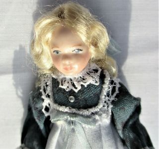Artisan Miniature Vintage Dollhouse Porcelain Dolltagged The Doll Lady - 3 1/2 "