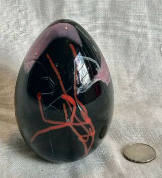 Art Glass Egg Paperweight Msh 90,  Mount St.  Helen 