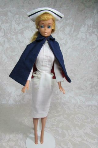 Vintage Swirl Ponytail Barbie Doll In Registered Nurse 991 - Mattel 1960 