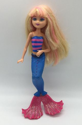 Barbie In A Mermaid Tale Stylist Doll Blonde Pink & Blue Tail 6” Figure