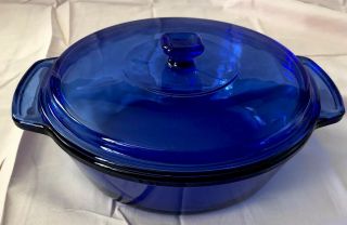 Anchor Ovenware Casserole 2 Qt With Lid Cobalt Blue Glass Usa Anchor Hocking.