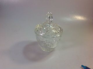 Vintage Clear Glass Crystal Candy Dish / Jar W/ Lid