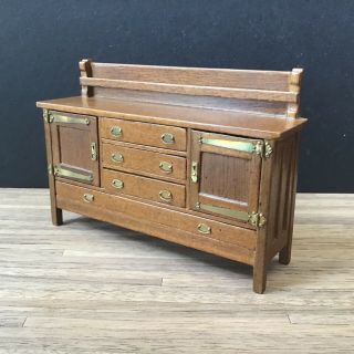 Bespaq Sideboard Buffet - Mission Style 1:12 Scale Dollhouse Miniature
