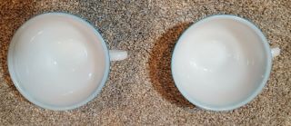 Vintage Pyrex aqua spray border coffee tea cup mug turquoise teal blue (2) 3