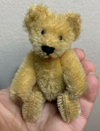 Steiff Miniature Bear 3.  5 " Vintage Yellow Golden Brown No Id Buy Now No Res