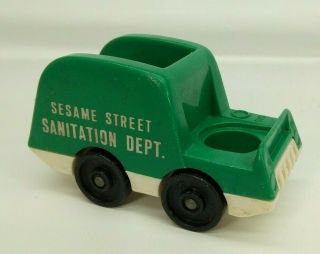 Fisher Price Little People Sesame Street Sanitation Dept.  Green Trash Truck Fs