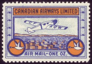 Canada Bob: Private Commercial Airlines,  Cl51 (10c) Canadian Airways Ltd.  Mnh